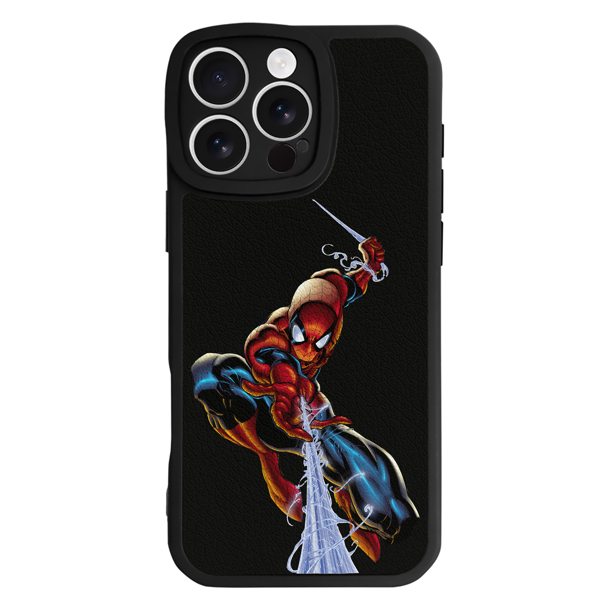 Spider Man スパイダーマン 【iPhone 16シリーズ対応】シリコンスマホケース（レザー調） 材質：シリコン